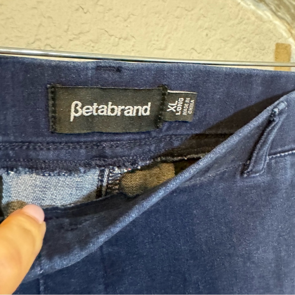 Betabrand Jeans Pants Women XL Long Denim full stretch dark blue denim